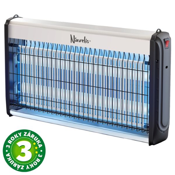 Elektrický lapač hmyzu Navelis Dodoma 2x7W, UV, 120 m2, samostojný i závěsný, 3 roky zár.